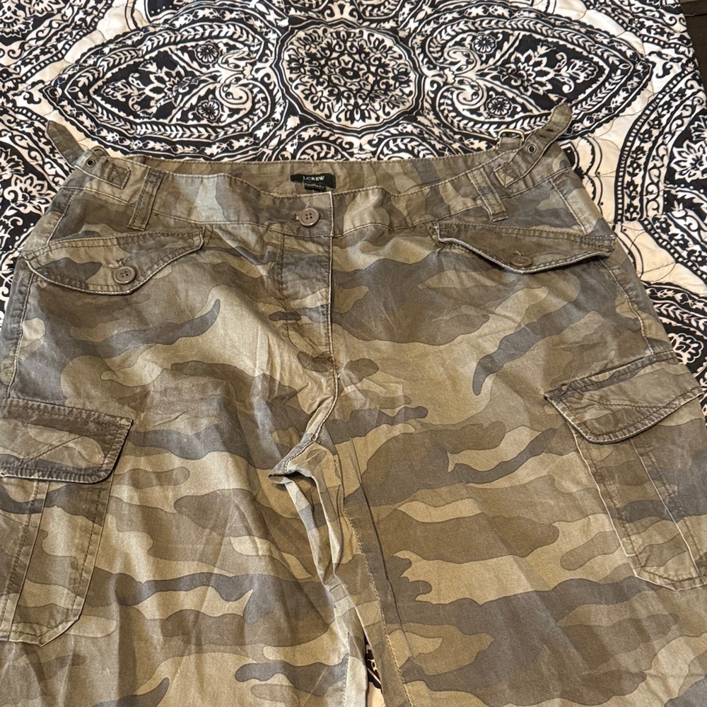 J. Crew Olive Camouflage Pants Cargo